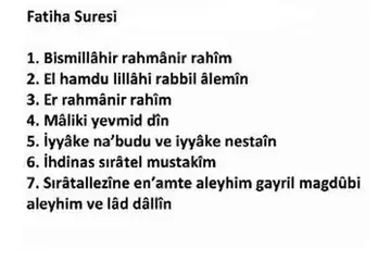Fatiha Suresi Türkçe Okunuşu ve Anlamı